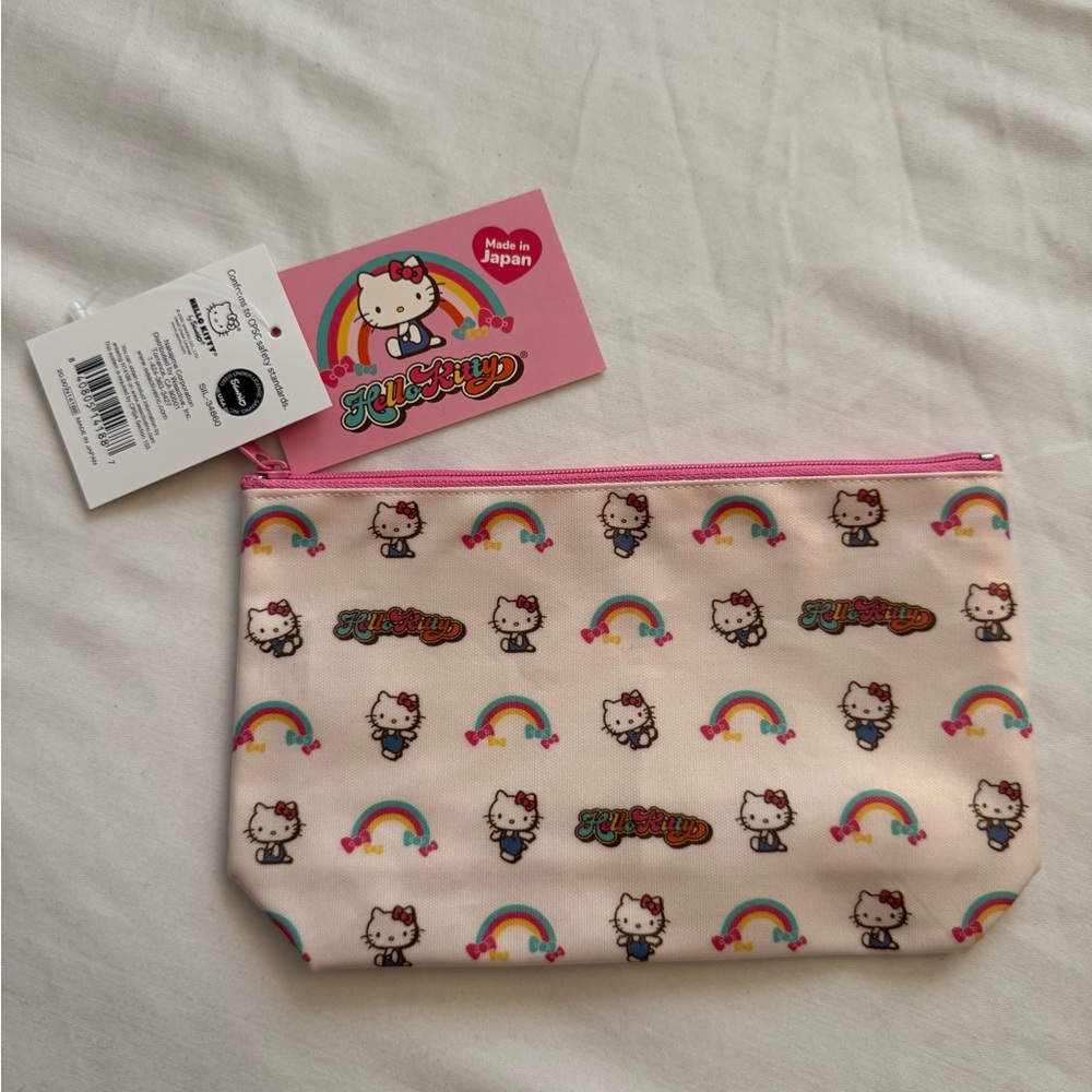 NWT Hello Kitty Rainbow Print Toiletry Pouch